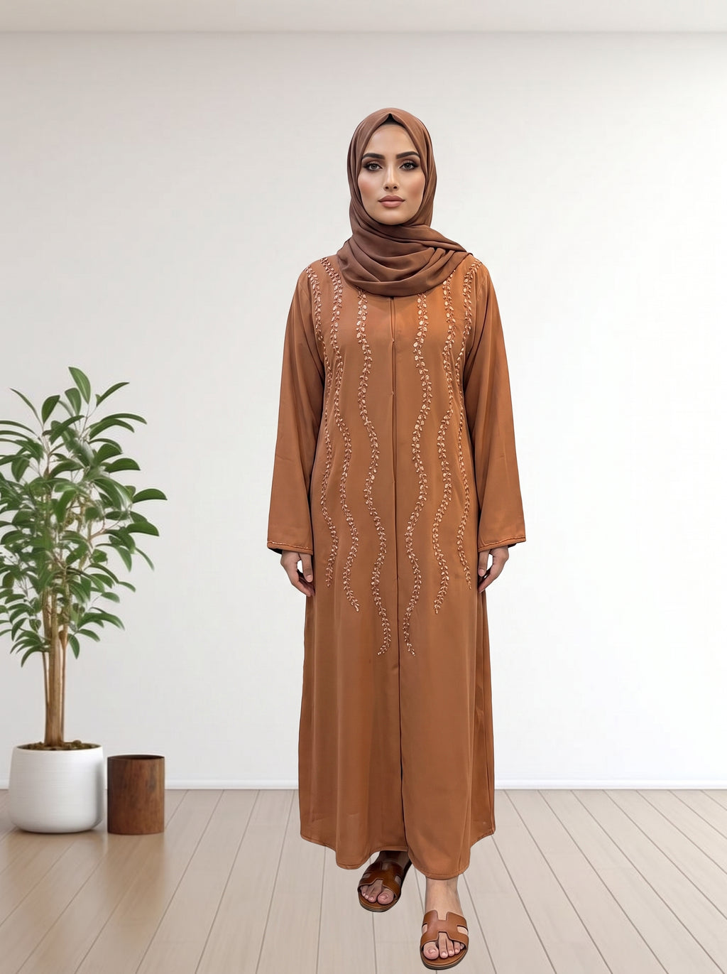 Premium Classic Nida Koria Febric  Modest Abaya with Matching Hijab