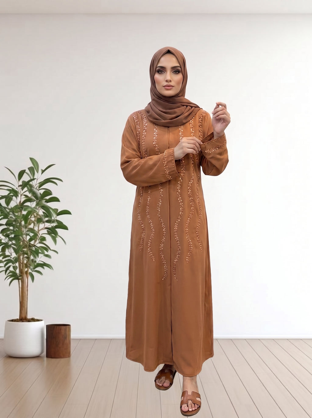 Premium Classic Nida Koria Febric  Modest Abaya with Matching Hijab