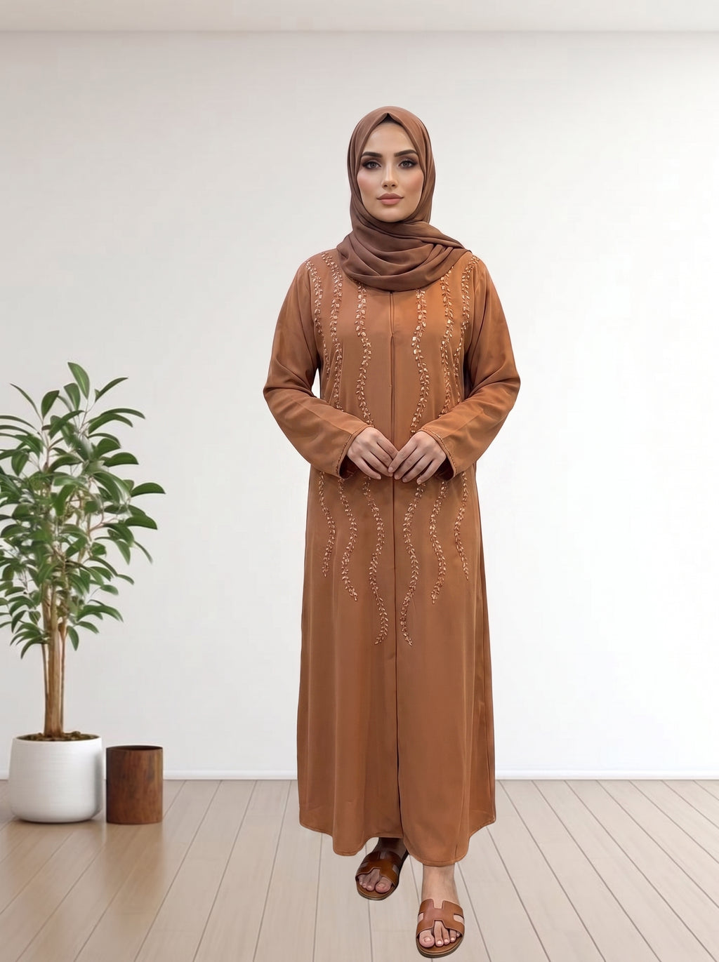 Premium Classic Nida Koria Febric  Modest Abaya with Matching Hijab