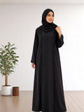 Premium Black Pleated Abaya febric nada korea 100%