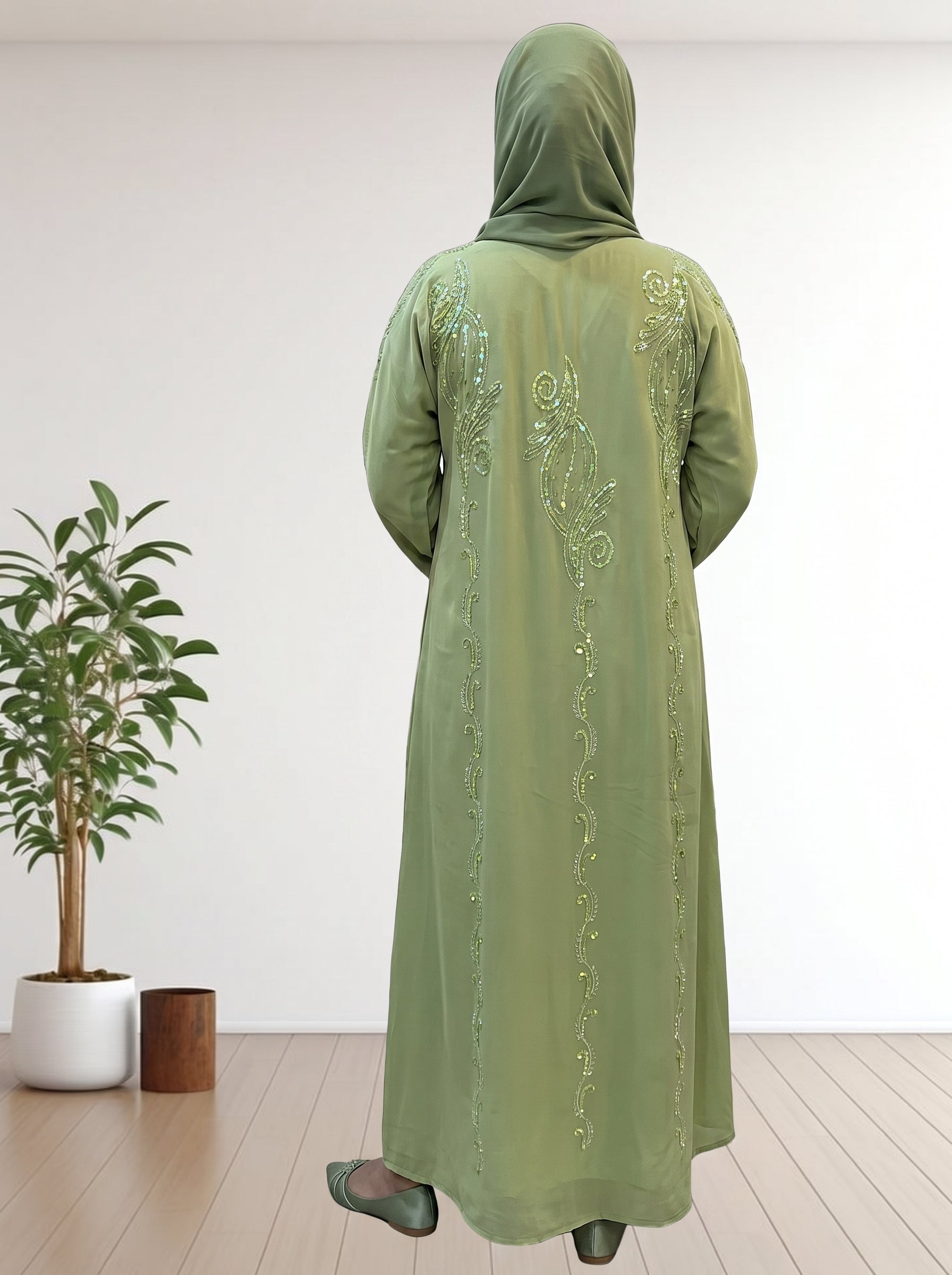 Premium Nada Febric  Abaya with Stone & Beadwork